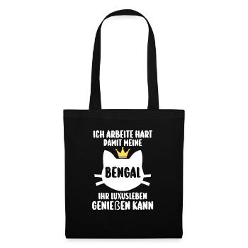 Katze Bengalkatze - Stoffbeutel - Schwarz - Vorne