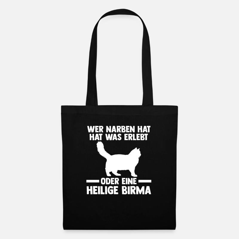 Heilige Birma Katze - Stoffbeutel - Schwarz
