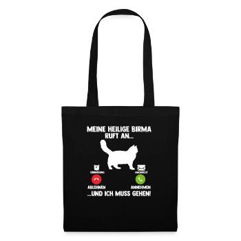 Heilige Birma Katze - Stoffbeutel - Schwarz - Vorne