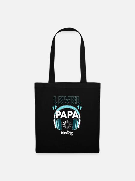 Level PAPA Loading Gamer Werdender Gamer Papa - Stoffbeutel - Schwarz