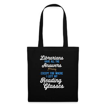 Librarian Bookworm Book Nerd Reading Library - Tote Bag - black - Front