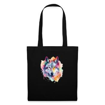 Wolf Splash Art Animal Face Wolf Lover - Sac en tissu - noir - Devant