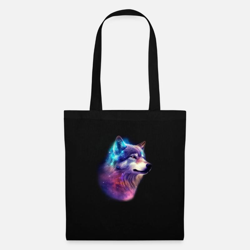 Wolf Galaxy Space Graphic Wolf Lover - Tote Bag - black