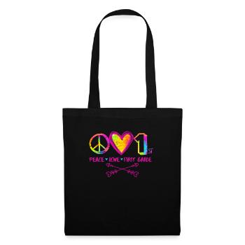 Tie-dye Peace Love And 1st Grade Cute Back School - Tote Bag - black - Front