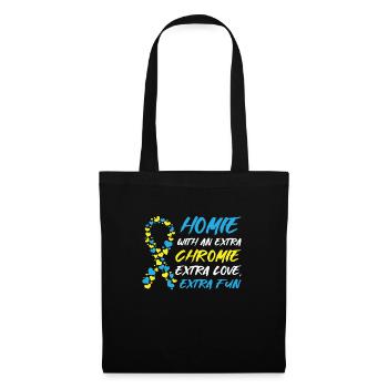 Ruban de sensibilisation à la Journée mondiale du syndrome de Down - Sac en tissu - noir - Devant