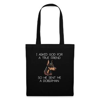 Doberman Pinscher Chien Dobie - Sac en tissu - noir - Devant