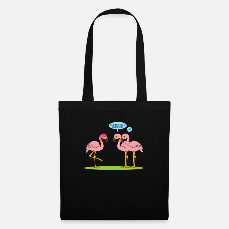 Flamingo Witz - Stoffbeutel - Schwarz