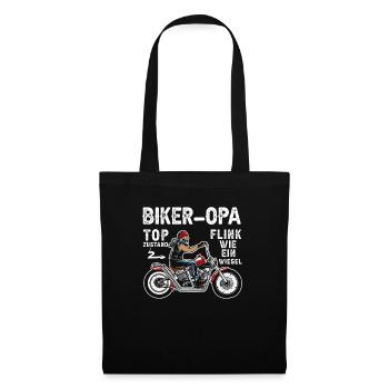 Motorrad Opa Motorradfahrer Biker Opa Top Zustand - Stoffbeutel - Schwarz - Vorne