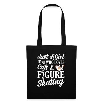 Just A Girl Who Loves Cats & Figure Skating Ice Sk - Tote Bag - black - Front