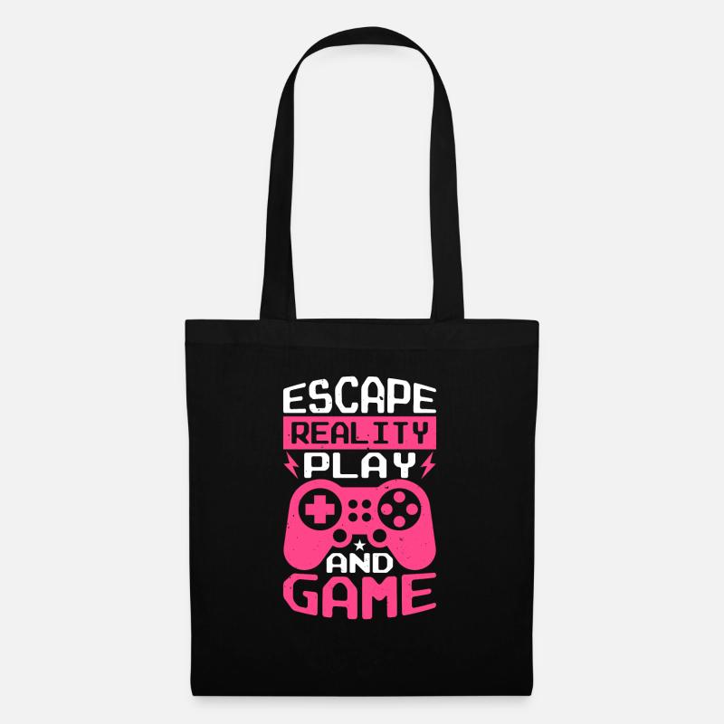 Escape reality and play game - Stoffbeutel - Schwarz