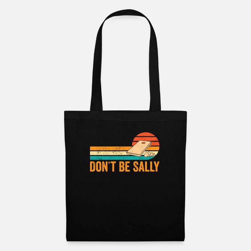 Divertido Cornhole Cornhole Corn Hole Retro - Bolsa de tela - negro
