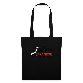 Rien ne me fait peur, épouse japonaise Japon - Sac en tissu - noir - Devant