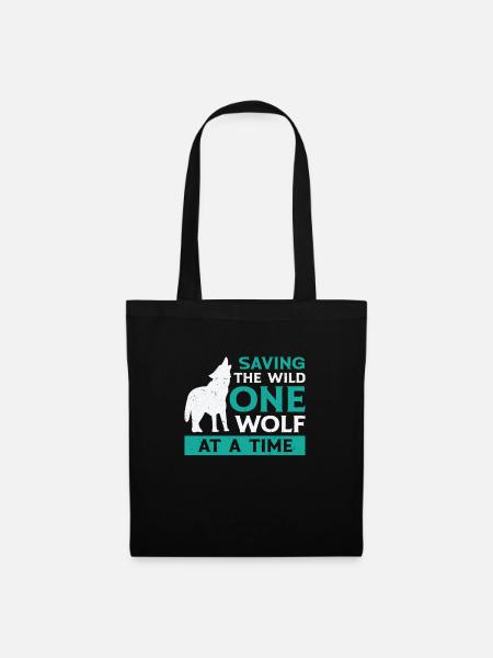 Journée mondiale des animaux Wolf Art Wildlife - Sac en tissu - noir