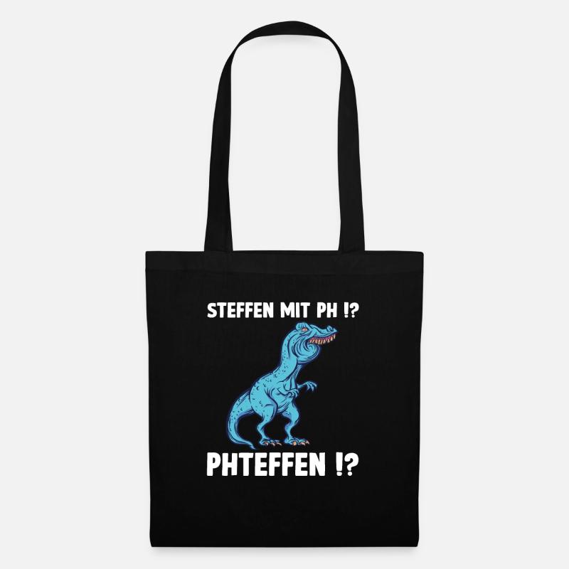TRex Meme Dinosaurier mit Überbiss Steffen mit ph - Stoffbeutel - Schwarz