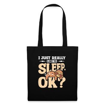 J’aime vraiment dormir ok? Paresse - Sac en tissu - noir - Devant