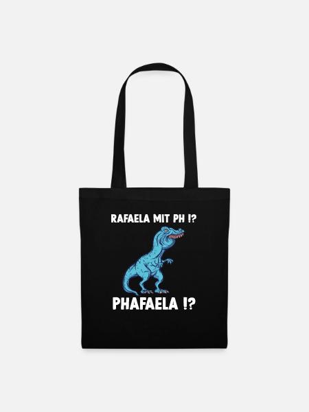 Raphaela T-Rex Dinosaurier Meme Dino Trex Namens - Stoffbeutel - Schwarz