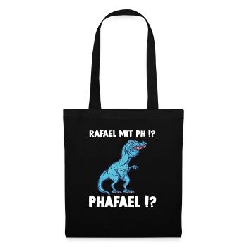 TRex Meme Dinosaurier mit Überbiss Rafael mit ph R - Stoffbeutel - Schwarz - Vorne
