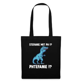Stefanie Shirt lustiges Trex Meme Überbiss - Stoffbeutel - Schwarz - Vorne