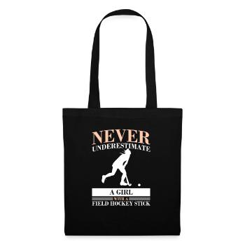 Girl With A Field Hockey Stick Defender Scoring Pl - Tote Bag - black - Front