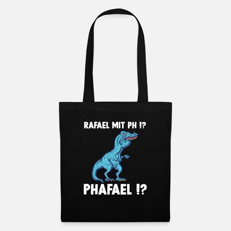 TRex Meme Dinosaurier mit Überbiss Rafael mit ph R - Stoffbeutel - Schwarz
