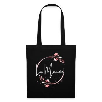 La mariée floral - Sac en tissu - noir - Devant