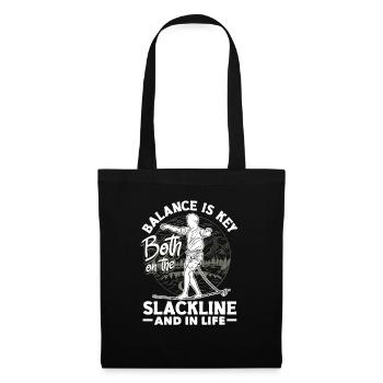 Balance is key, both on the slackline and in life - Tote Bag - black - Front