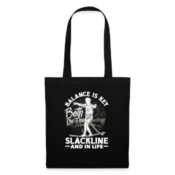 Balance is key, both on the slackline and in life - Tote Bag - black - Front