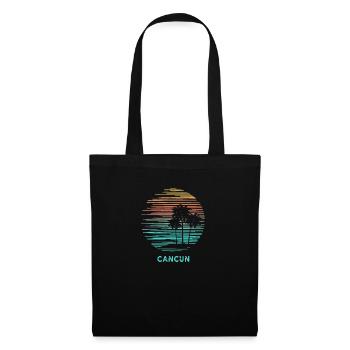 Cancun Mexique Cool Souvenir Vacances Artistique - Sac en tissu - noir - Devant