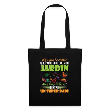 J'aime mon jardin et un super papi - Sac en tissu - noir - Devant
