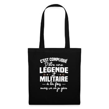 Légende et militaire - Sac en tissu - noir - Devant