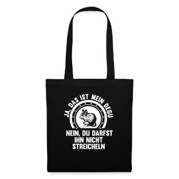 Ja das ist mein Degu - Stoffbeutel - Schwarz - Vorne