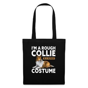 Collie à poil long Collie rugueux Chien - Sac en tissu - noir - Devant