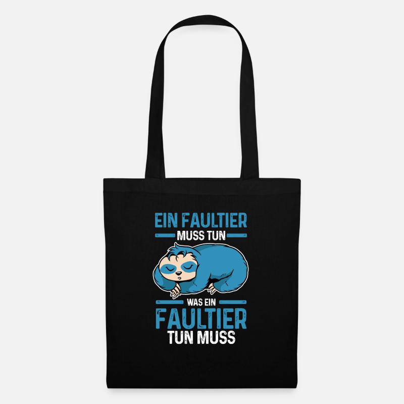 Faultier - Stoffbeutel - Schwarz