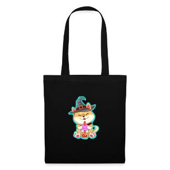 Thé à bulles pour chat d’Halloween - Sac en tissu - noir - Devant