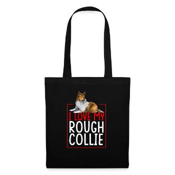 Collie à poil long Collie rugueux Chien - Sac en tissu - noir - Devant