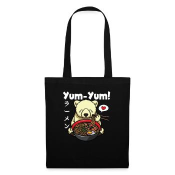 Yum Yum Japan Anime Ramen Noodle Polar Bear - Tote Bag - black - Front