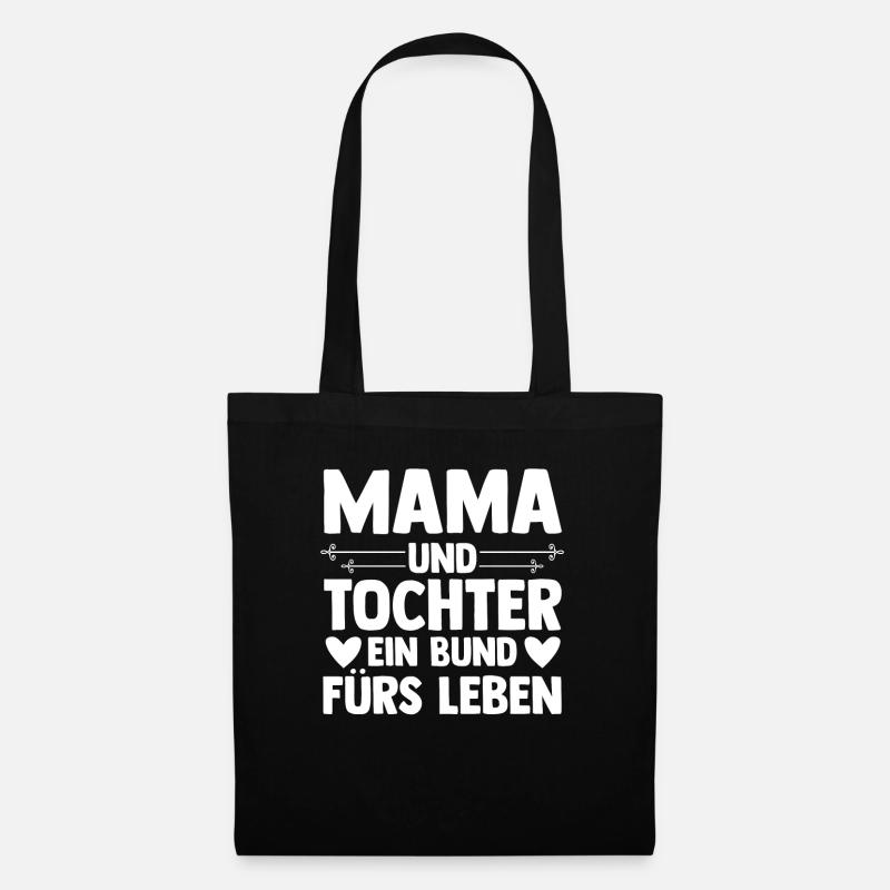 Mama und Tochter - Stoffbeutel - Schwarz