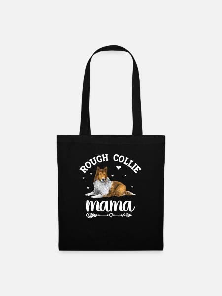 Langhaarcollie Rough Collie Hund - Stoffbeutel - Schwarz