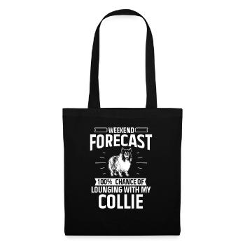 Collie à poil long Collie rugueux Chien - Sac en tissu - noir - Devant