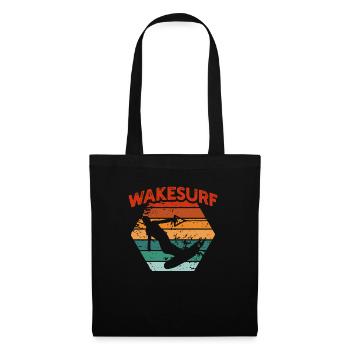 Wakesurf Retro Vintage Wake Surf Boot Surfer See - Stoffbeutel - Schwarz - Vorne