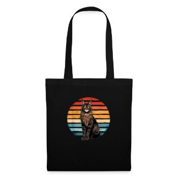 Maine Coon Cat Vintage Sunset Retro Kitten Cat - Tote Bag - black - Front