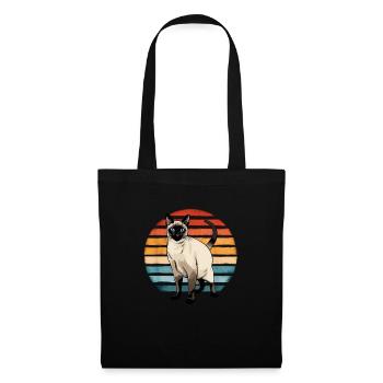Siamese Cat Vintage Sunset Retro Kitten Cat Owner - Tote Bag - black - Front