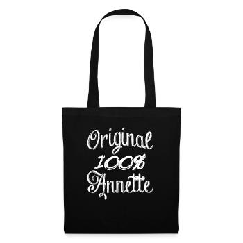 Original 100% Annette - Stoffbeutel - Schwarz - Vorne