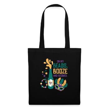 Mardi Gras Karneval Maske Bier Perlen Tölpel - Stoffbeutel - Schwarz - Vorne