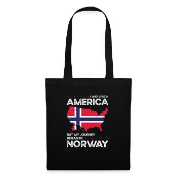 Geboren Norwegisch Norwegen Amerikanisch USA - Stoffbeutel - Schwarz - Vorne