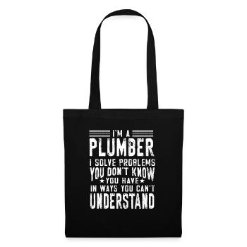 Handwerker Installateur Spruch Klempner - Stoffbeutel - Schwarz - Vorne