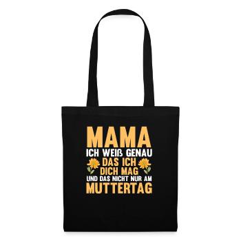 Mutter Muttertag Mama - Stoffbeutel - Schwarz - Vorne