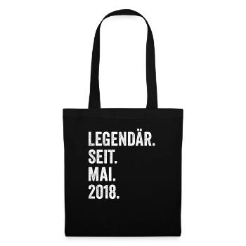 5. Geburtstag 5 Jahre Legendär Seit Mai 2018 - Stoffbeutel - Schwarz - Vorne