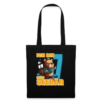 Kapitän Ich Bin 7 Und Schon Seebär - Stoffbeutel - Schwarz - Vorne
