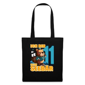 Kapitän Ich Bin 7 Und Schon Seebär - Stoffbeutel - Schwarz - Vorne